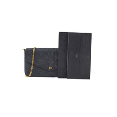 Louis Vuitton Pochette Felicie Empreinte Leather Black