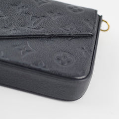 Louis Vuitton Pochette Felicie Empreinte Leather Black