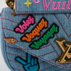 Louis Vuitton Denim New Wave Chain MM Blue Microchip