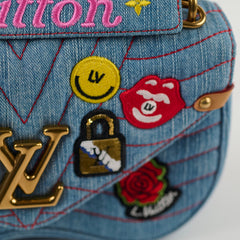 Louis Vuitton Denim New Wave Chain MM Blue Microchip