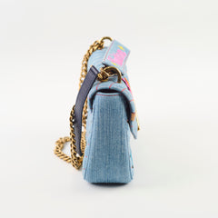 Louis Vuitton Denim New Wave Chain MM Blue Microchip