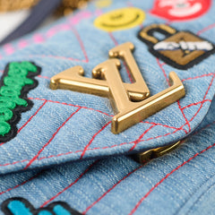 Louis Vuitton Denim New Wave Chain MM Blue Microchip