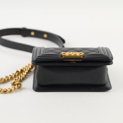 Chanel Mini Boy Bag Black Caviar GHW (Microchip)
