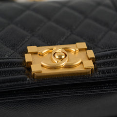 Chanel Mini Boy Bag Black Caviar GHW (Microchip)