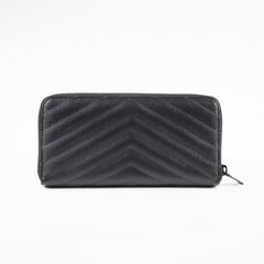 Saint Laurent Logo Long Wallet Black