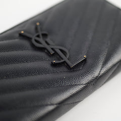 Saint Laurent Logo Long Wallet Black