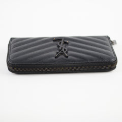 Saint Laurent Logo Long Wallet Black