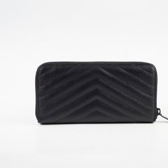 Saint Laurent Logo Long Wallet Black