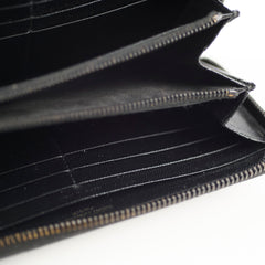 Saint Laurent Logo Long Wallet Black