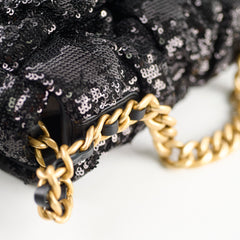 Chanel 19 Small Sequin Black Series 30
