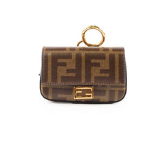 Fendi Glazed Fabric FF 1974 Nano Baguette Zucca