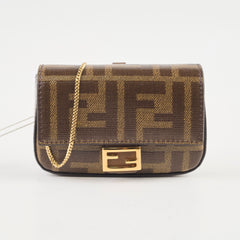 Fendi Glazed Fabric FF 1974 Nano Baguette Zucca