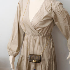 Fendi Glazed Fabric FF 1974 Nano Baguette Zucca