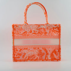 Dior Book Tote Medium Toile de Jouy Orange
