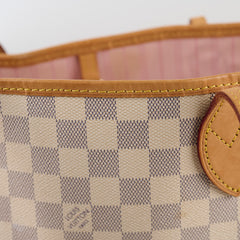 Louis Vuitton Neverfull MM Damier Azur with pouch (pink interior)