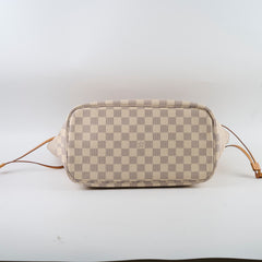 Louis Vuitton Neverfull MM Damier Azur with pouch (pink interior)