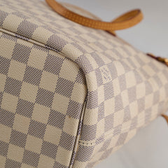 Louis Vuitton Neverfull MM Damier Azur with pouch (pink interior)
