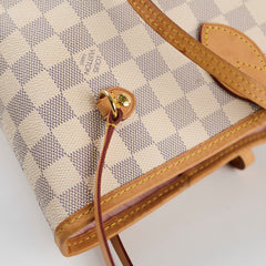 Louis Vuitton Neverfull MM Damier Azur with pouch (pink interior)