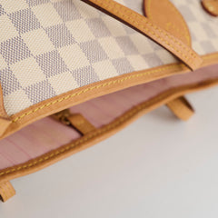 Louis Vuitton Neverfull MM Damier Azur with pouch (pink interior)