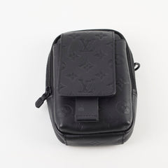 Louis Vuitton Men's Double Phone Pouch NM Monogram Shadow Black Microchip
