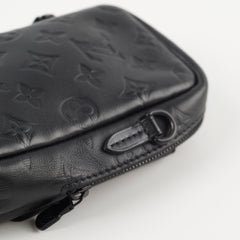 Louis Vuitton Men's Double Phone Pouch NM Monogram Shadow Black Microchip