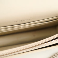 Saint Laurent Sunset Croc Embossed Small Beige