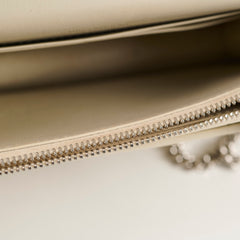 Saint Laurent Sunset Croc Embossed Small Beige