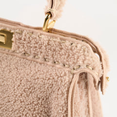 Fendi Curly Shearling Medium Peekaboo I SEE YOU Rosa Plaster