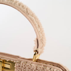 Fendi Curly Shearling Medium Peekaboo I SEE YOU Rosa Plaster