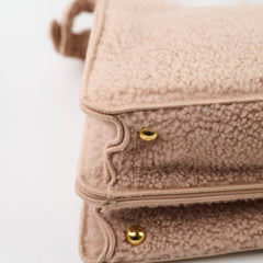 Fendi Curly Shearling Medium Peekaboo I SEE YOU Rosa Plaster