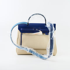 Hermes Herbag 31 Retourne Beton/Blue Sapphire - Stamp Z