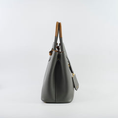Prada Saffiaino Cuir Double Bag Grey/Tan