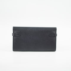 Hermes Kelly Classic Wallet Epsom Black - Stamp A