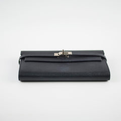 Hermes Kelly Classic Wallet Epsom Black - Stamp A