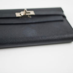 Hermes Kelly Classic Wallet Epsom Black - Stamp A