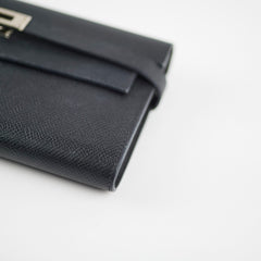 Hermes Kelly Classic Wallet Epsom Black - Stamp A