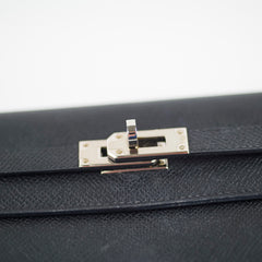 Hermes Kelly Classic Wallet Epsom Black - Stamp A