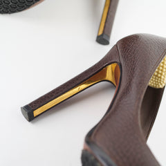 Louis Vuitton Leather Heels Brown Size 36.5