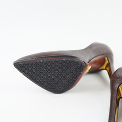 Louis Vuitton Leather Heels Brown Size 36.5