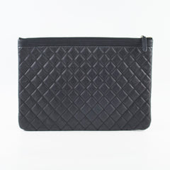 Chanel Boy Caviar Large O-Case Black 22 Series