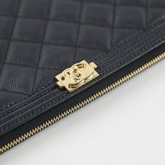 Chanel Boy Caviar Large O-Case Black 22 Series