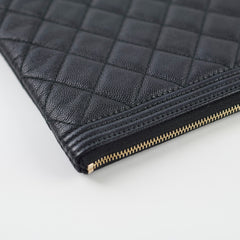 Chanel Boy Caviar Large O-Case Black 22 Series