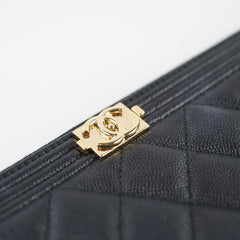 Chanel Boy Caviar Large O-Case Black 22 Series