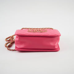 Chanel Coco Mark Quilted Shoulder Bag Pink Series 30