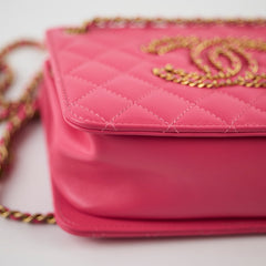 Chanel Coco Mark Quilted Shoulder Bag Pink Series 30