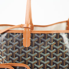 Goyard St Louis PM Black Tan Shoulder Bag