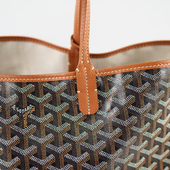 Goyard St Louis PM Black Tan Shoulder Bag