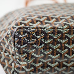 Goyard St Louis PM Black Tan Shoulder Bag