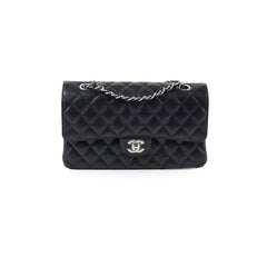 Chanel Caviar Medium Classic Flap Black Microchip