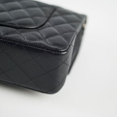Chanel Caviar Medium Classic Flap Black Microchip